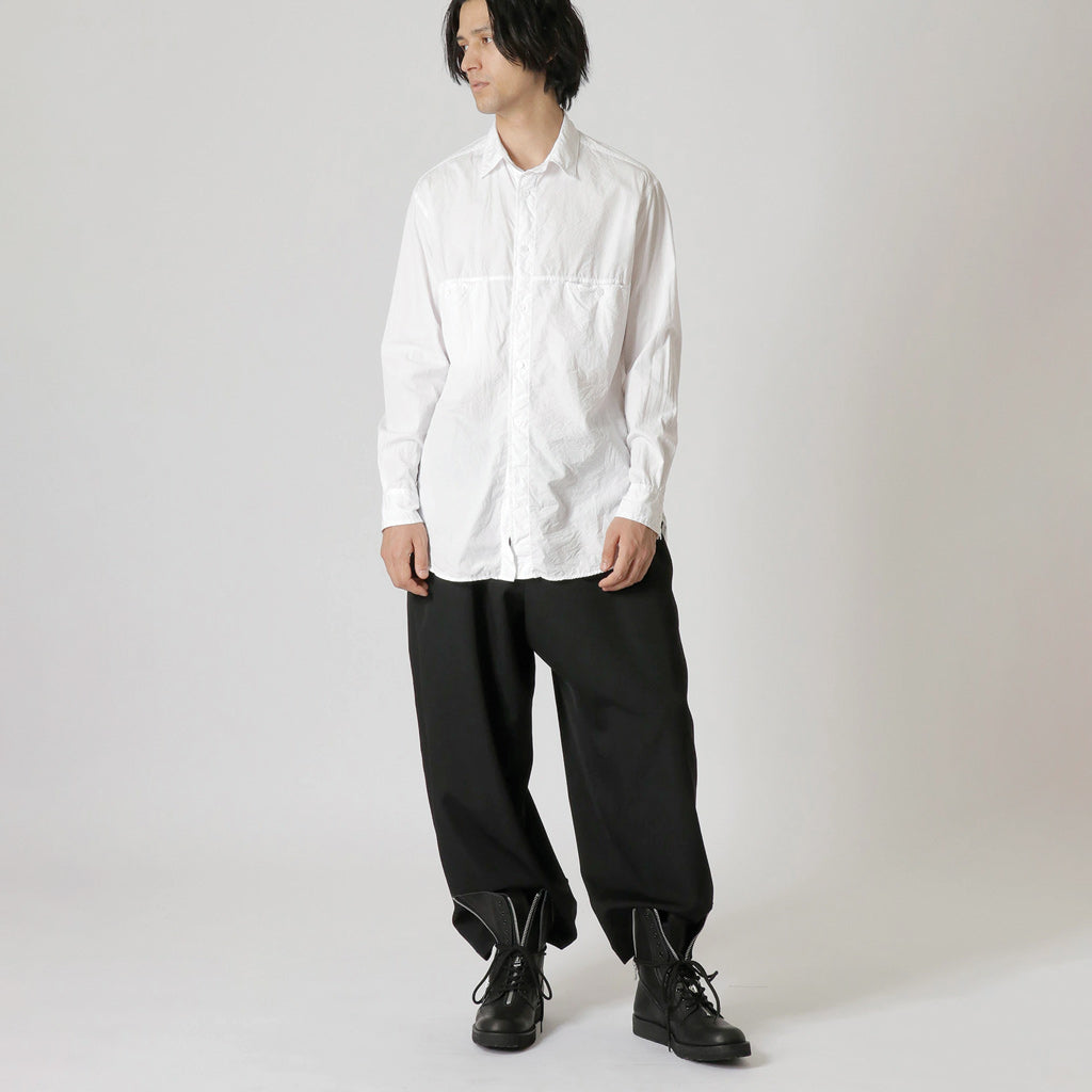 Yohji Yamamoto POUR HOMME Z-Panel Chest PK Shirt White HE-B01-001