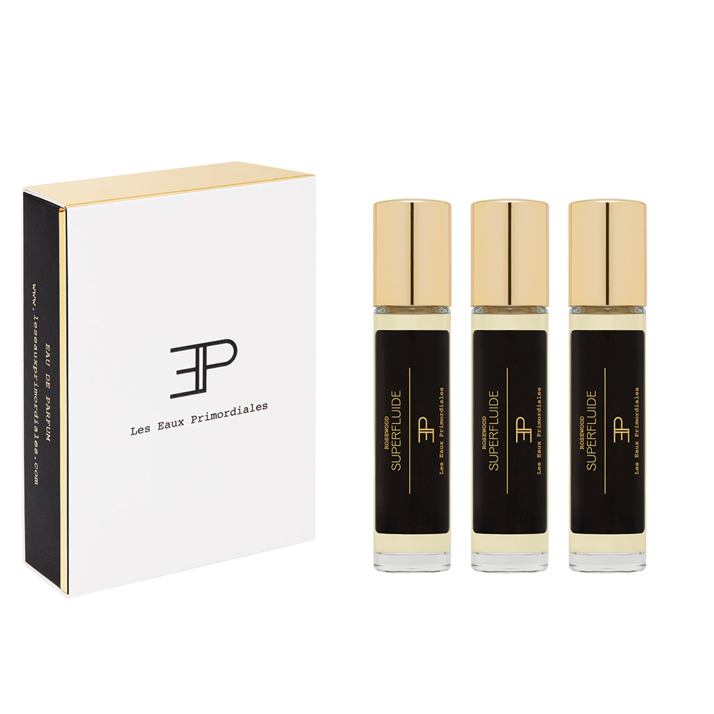 Les Eaux Primordiales Rosewood Superfluide Eau de Parfum 3 x 11ml travel spray