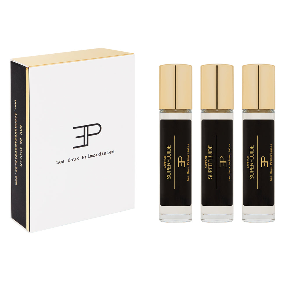 Les Eaux Primordiales Superfluide Saffron Eau de Parfum 3 x 11ml travel spray