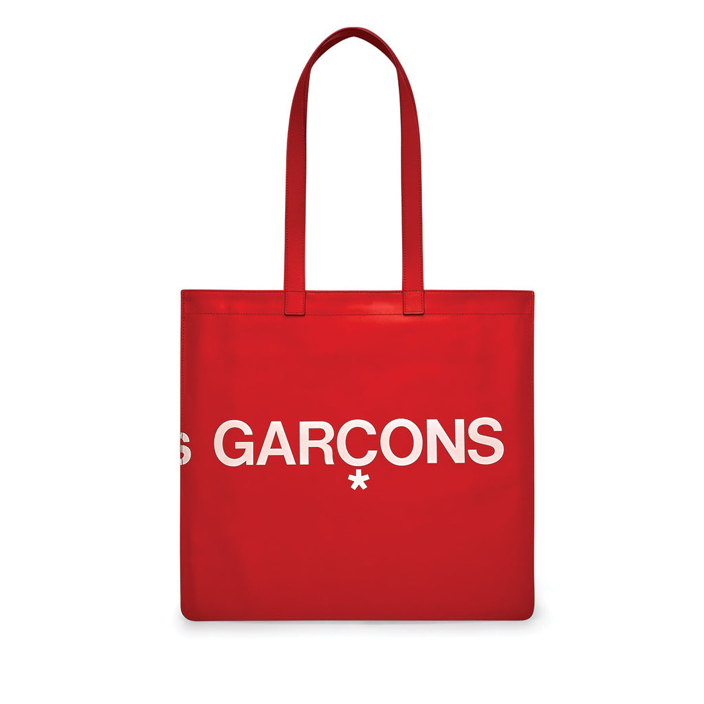 COMME des GARCONS Huge Logo Tote Bag Red
