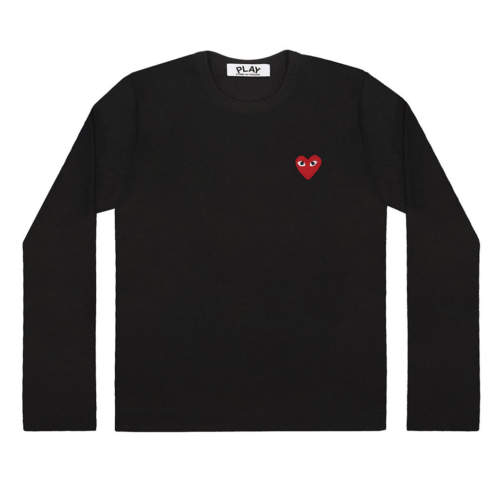 COMME des GARCONS PLAY Red Heart Longsleeve Black