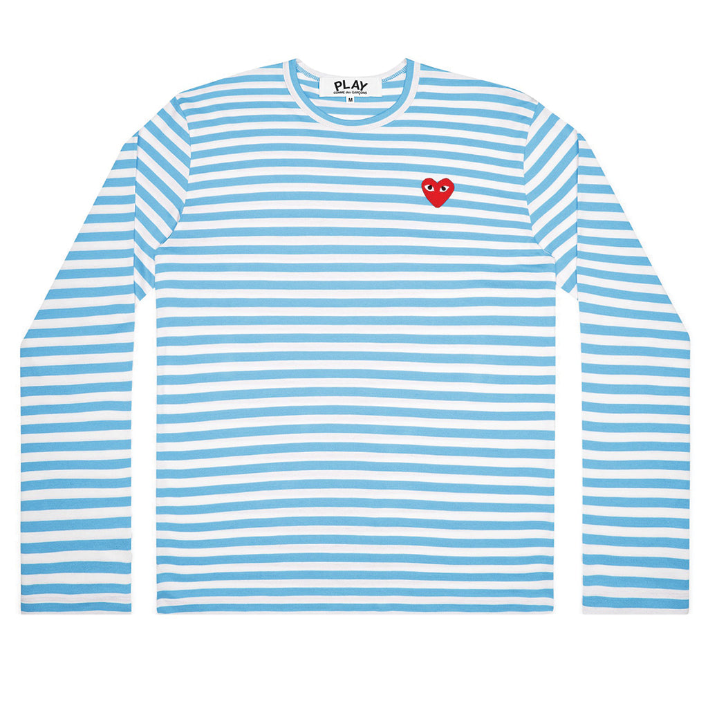 COMME des GARCONS PLAY Bright Striped Longsleeve Blue / White