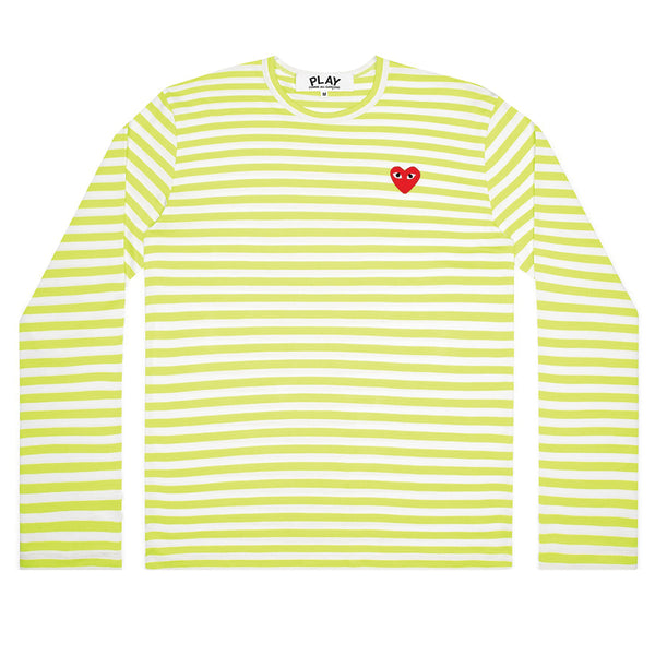 COMME des GARCONS PLAY Bright Striped Longsleeve Green / White