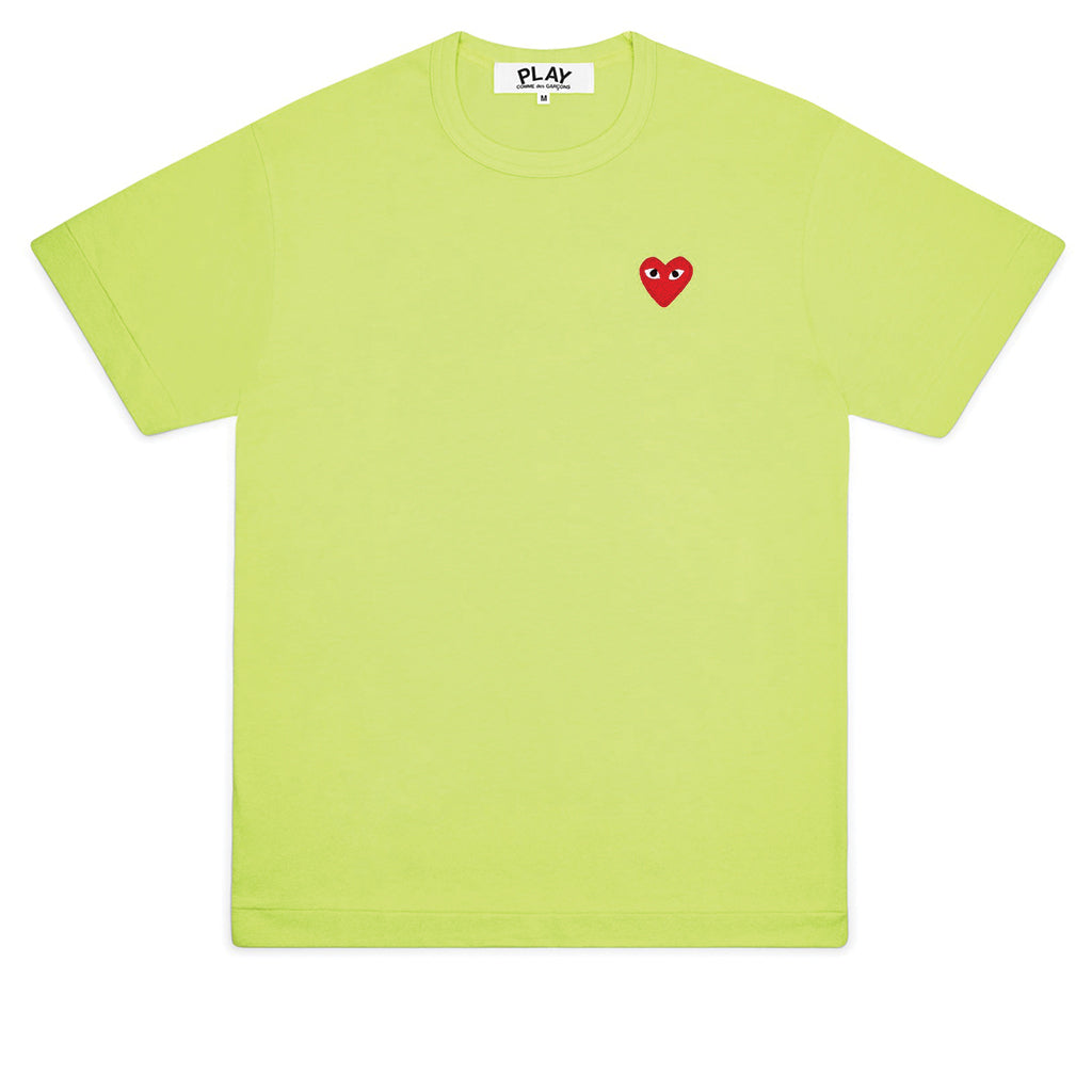 COMME des GARCONS PLAY Bright Red Heart T-Shirt Green