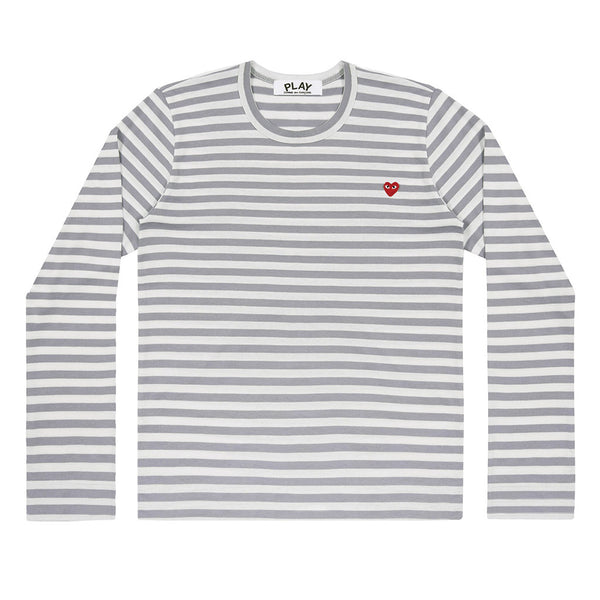 COMME des GARCONS PLAY Colour Series Striped Longsleeve Grey / White