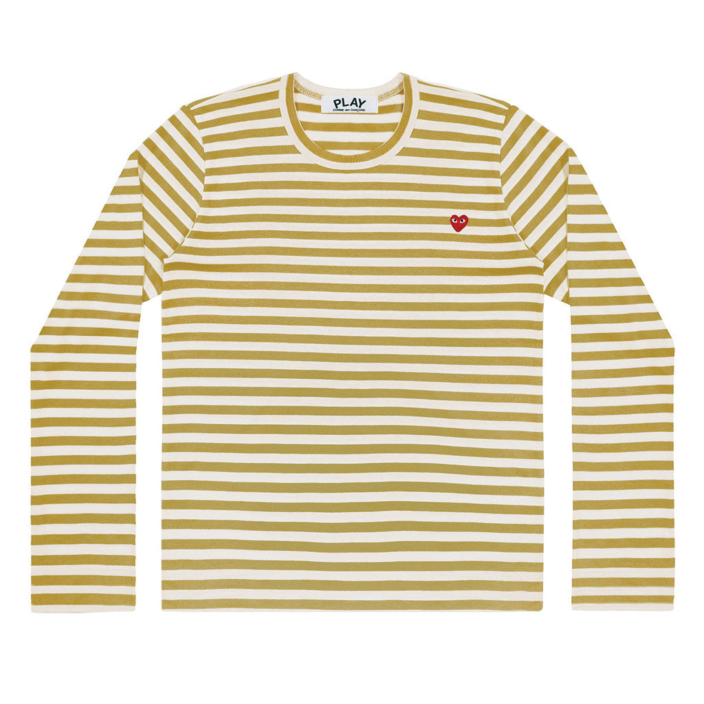 COMME des GARCONS PLAY Colour Series Striped Longsleeve Olive / White