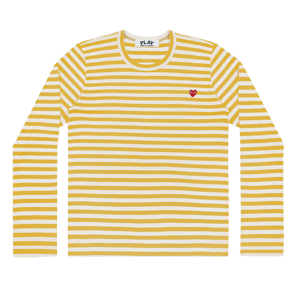 COMME des GARCONS PLAY Colour Series Striped Longsleeve Yellow / White