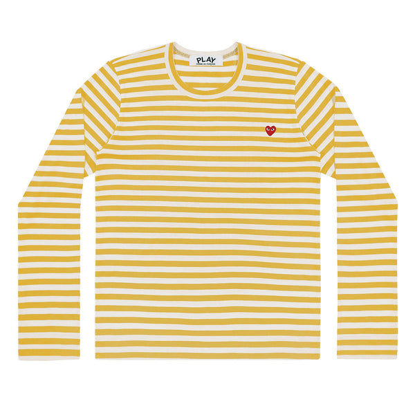 COMME des GARCONS PLAY Colour Series Striped Longsleeve Yellow / White