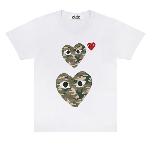 COMME des GARCONS PLAY Camouflage Double Heart T-Shirt