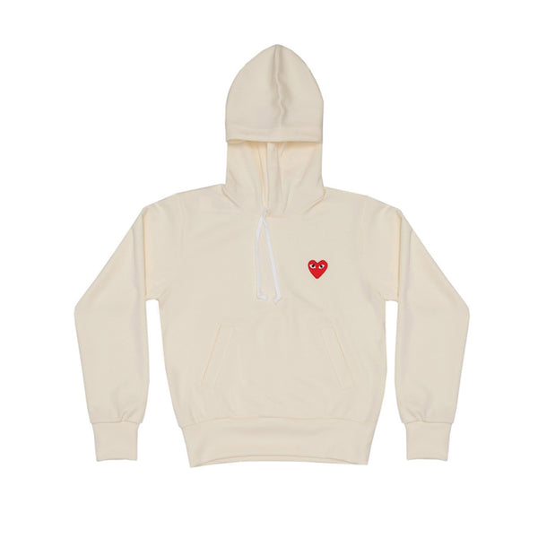 COMME des GARCONS PLAY Hooded Sweatshirt Ivory