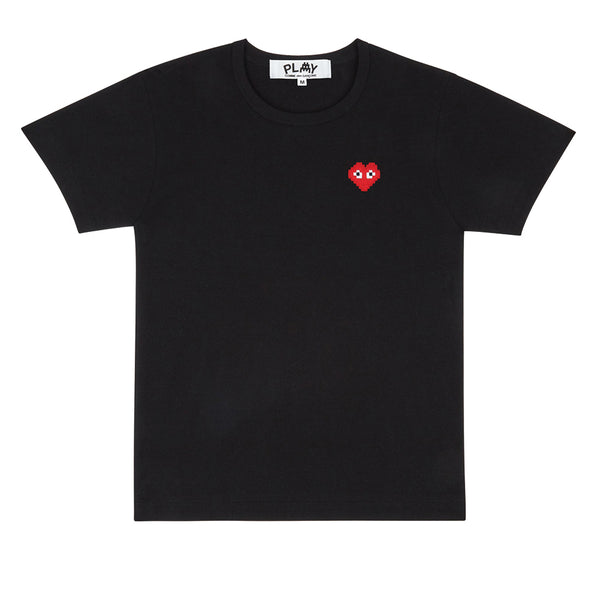 COMME des GARCONS PLAY x Artist Invader Red Heart T-Shirt Black